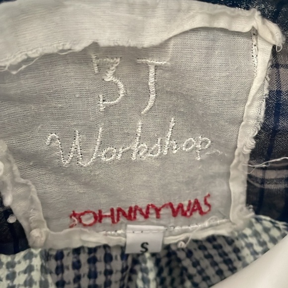 Johnny Was M 3J Workshop Lana Scarf Shirt Button Front Plaid - Picture 9 of 9
